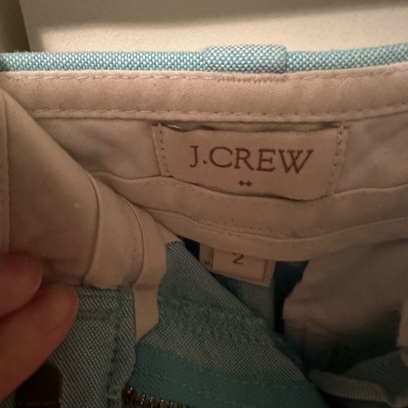 J. Crew Factory Powdered Oxford City Fit Turquoise Cotton Shorts Size 2 - Picture 2 of 2